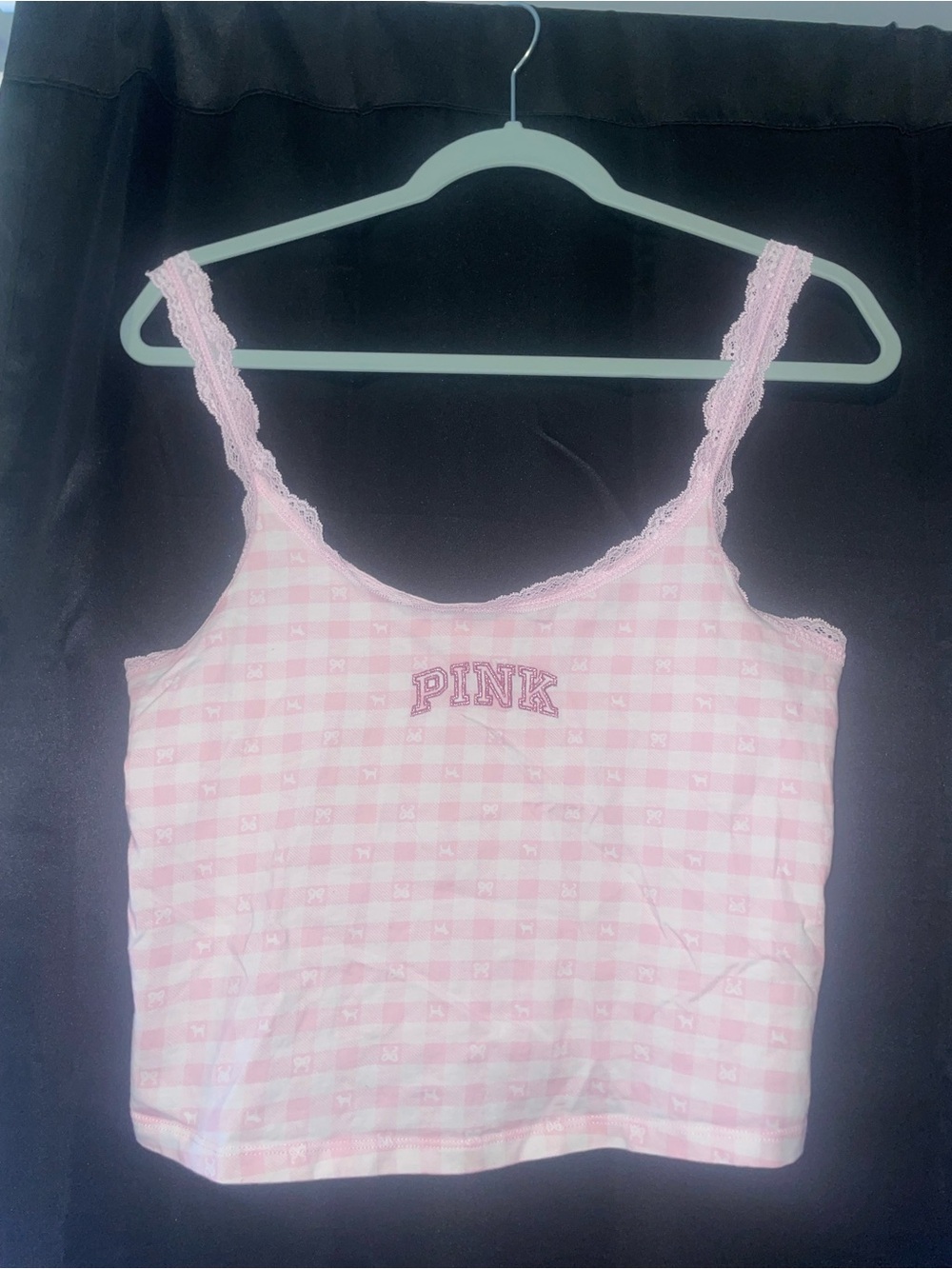 Loveshack fancy x VS PINK collab gingham tank top